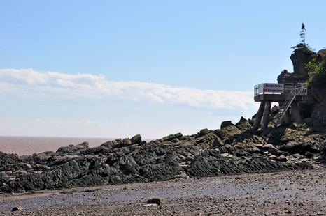 emergency platform and the rocks