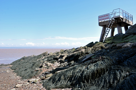 emergency platform and the rocks