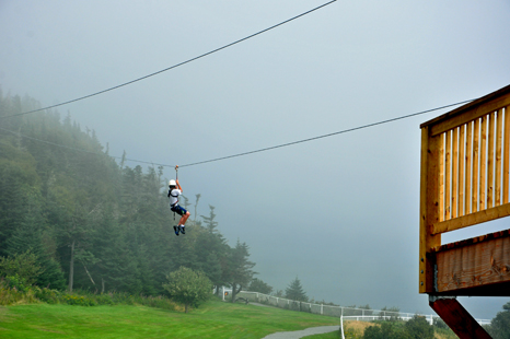 the zipline at Cape Enrage