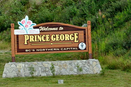 sign - welcome to Prince George