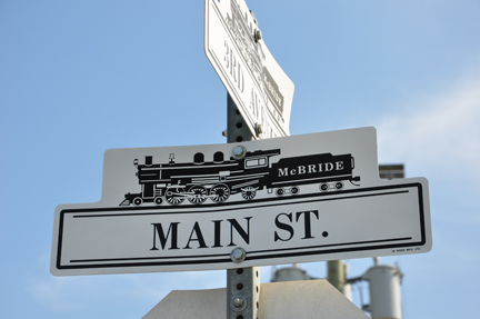 street signs had trains on them too