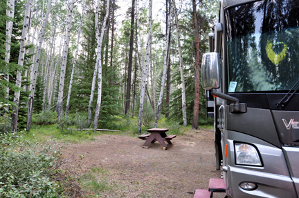 the RV of the two RV Gypsies and picnic table