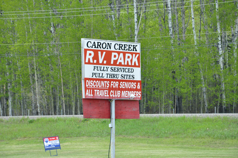 Caron Creek RV Park sign