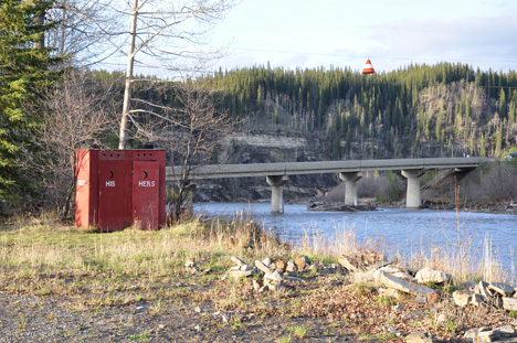 Sikanni River  and outhouses