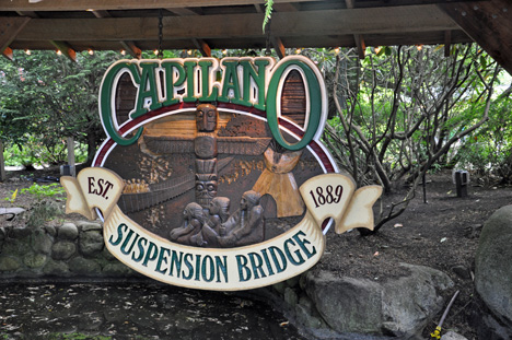 sign - Capilano Suspension bridge established 1889