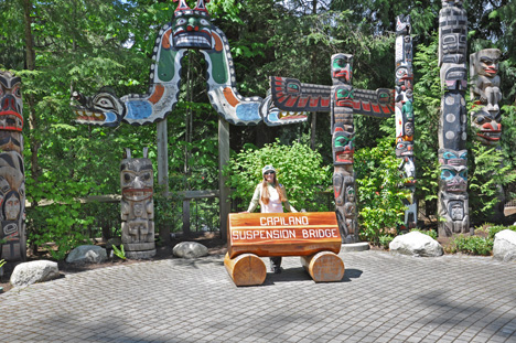 Karen Duquette in the totem pole area