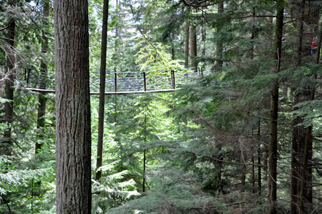 looking out and around the corner to the next bridge