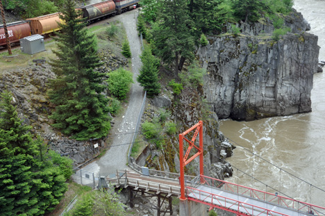 bridge, river, train