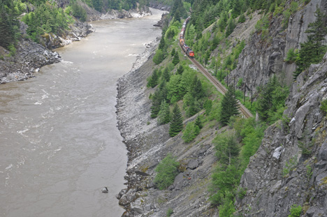 train and river