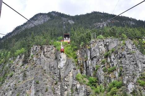 2 trams coming down