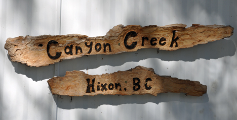 sign - Canyon Creek Hixon BC