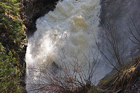 a close up of the falls