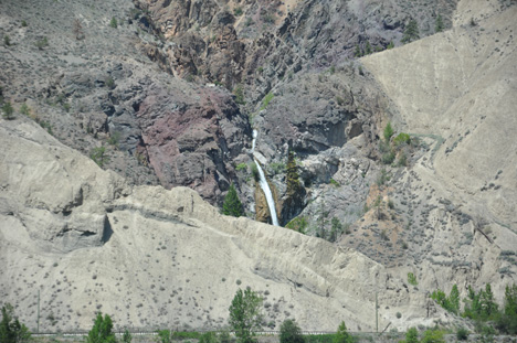 a small waterfall in the mountain