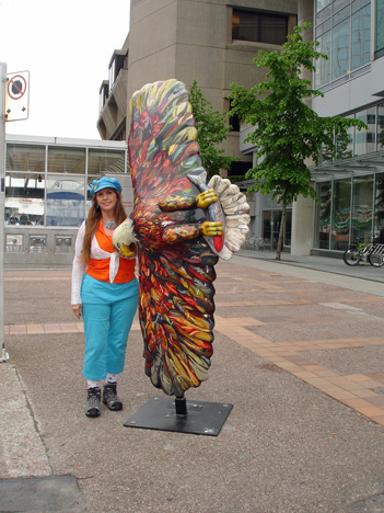 Karen and a painted eagle