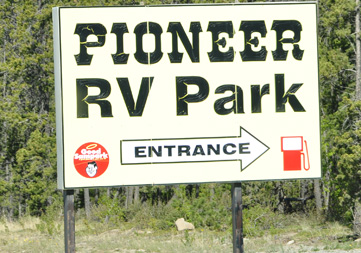 sign - Pioneer RV Park