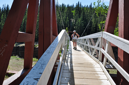 Karen Duquette on the bridge