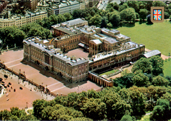 aerial view of Buckingham Palace