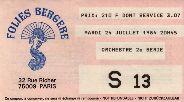 Folies Bergere ticket