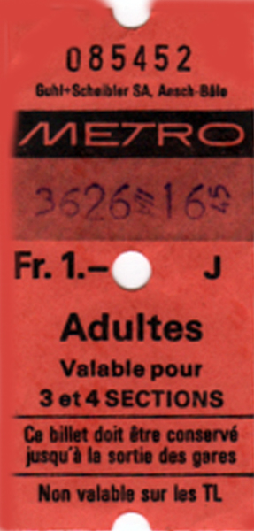 Metro ticket