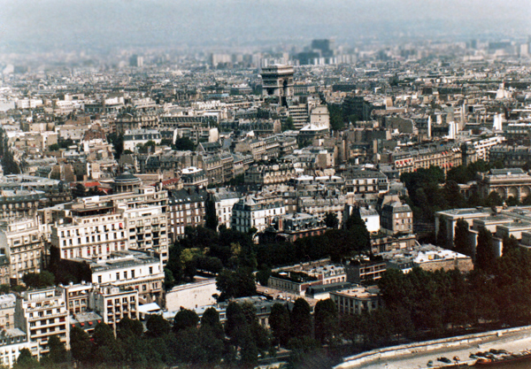 view taken from inside the Eiffel Tower