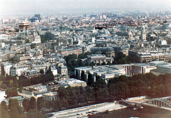 view taken from inside the Eiffel Tower