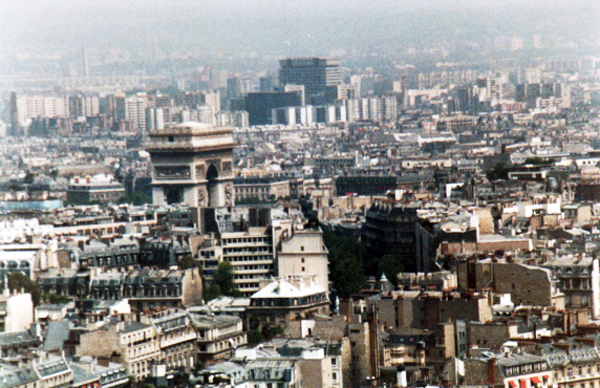 view taken from inside the Eiffel Tower