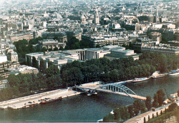 view taken from inside the Eiffel Tower