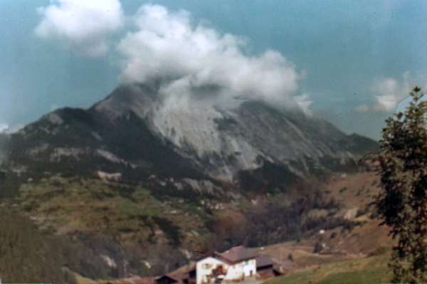 mountain in the clouds