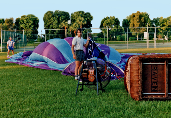 setting up the hot air balloon