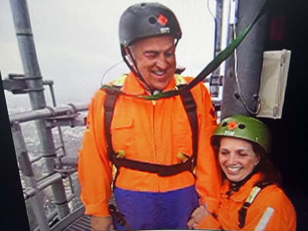 Lee and Karen Duquette at the top of the Skytowe