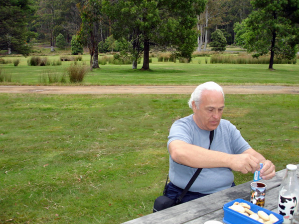 Lee duquette enjoying the snacks