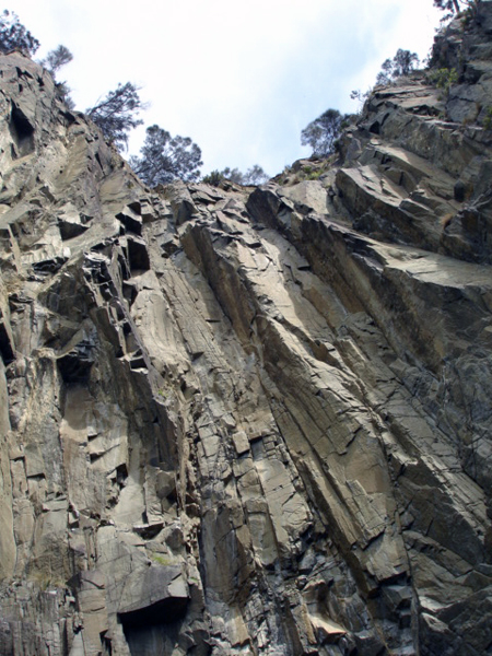 Looking up at the mountain side