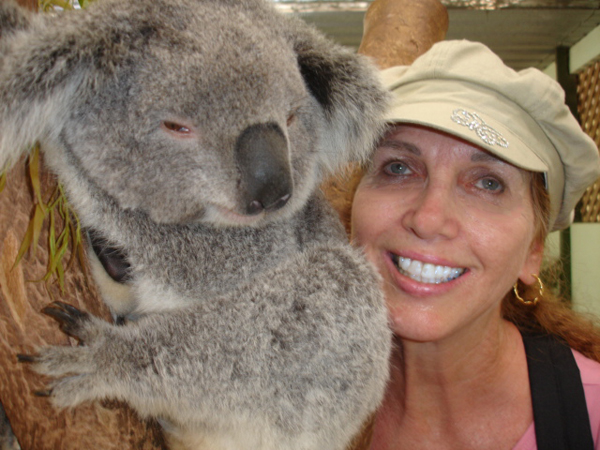 Karen Duquette and a koala