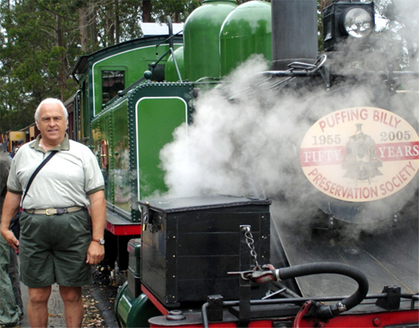 Lee Duquette at the Puffing Billy Trai