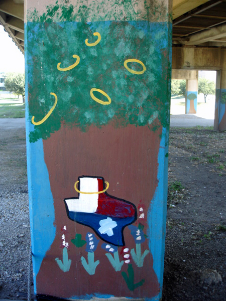 Painted Column under a bridge