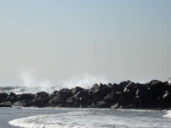 waves crashing over the rocks
