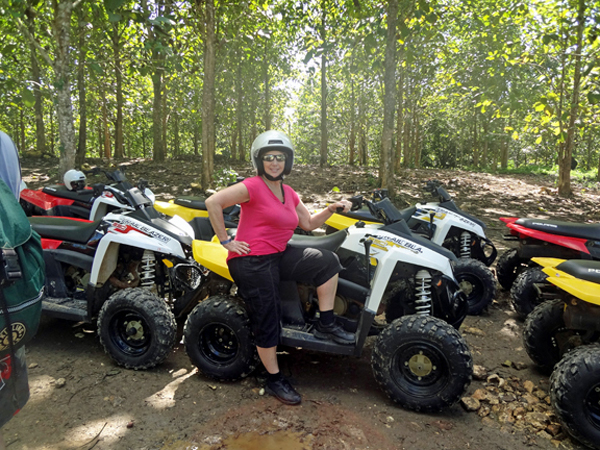 Karen Duquette waiting for the ATV tour