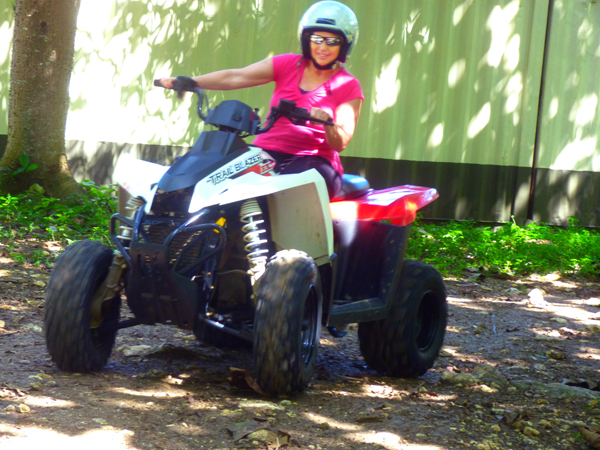 Karen Duquette on the ATV