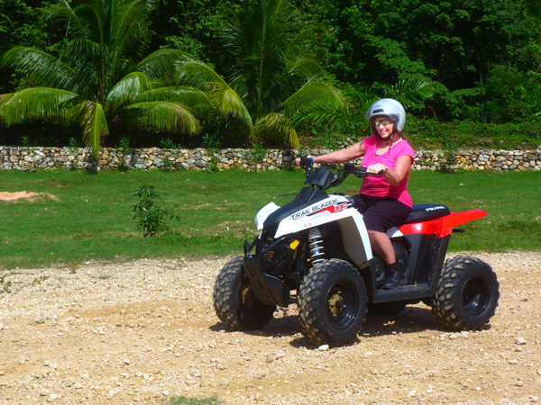 Karen Duquette on the ATV