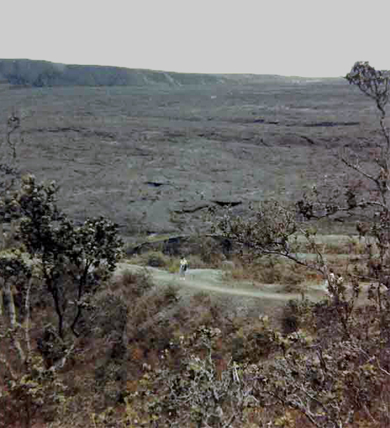 trail down towards the volcano