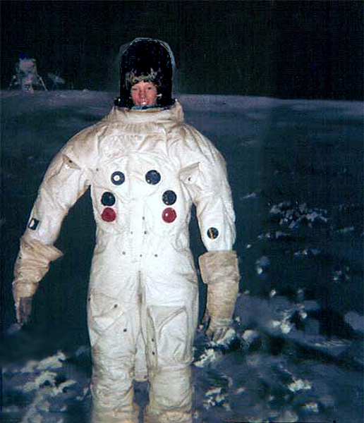 Brian Duquette in a space suit in 1981