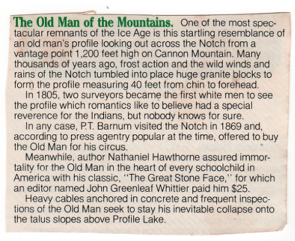 about The Old Man of the Mountain