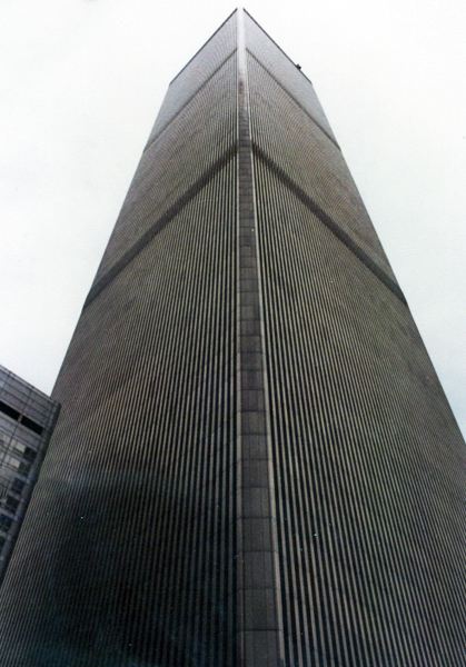 Looking UP at the World Trade Center.