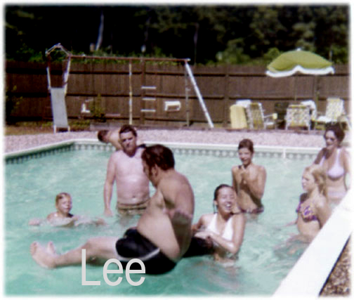 :Lee Duquette jumping into the pool