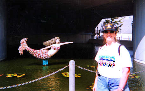 Karen Duquette at the USS Norfolk mermaid