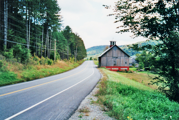 slanted roof barn