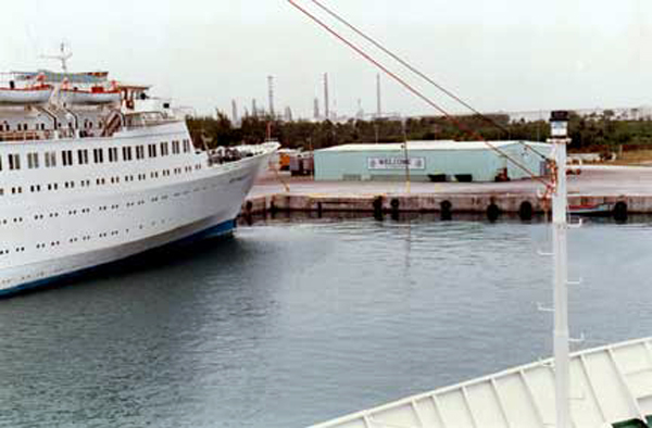 ship at dock in Miamia Florida