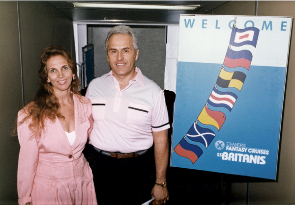 Karen and Lee Duquette entering the ship