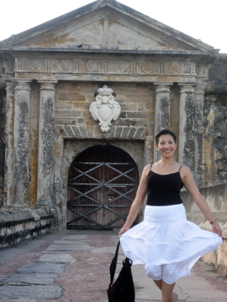 Amy Tinoco at the doorway