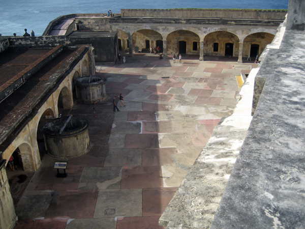 inside the walls of the castle